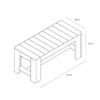 Banco De Madera 100x44x45 Cm Hortalia