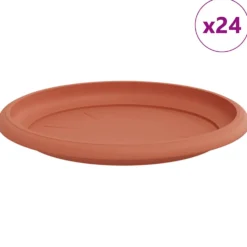 Bandeja Redonda Para Flores 24 Uds. Rojo Ladrillo Ø 19 X 2 Cm