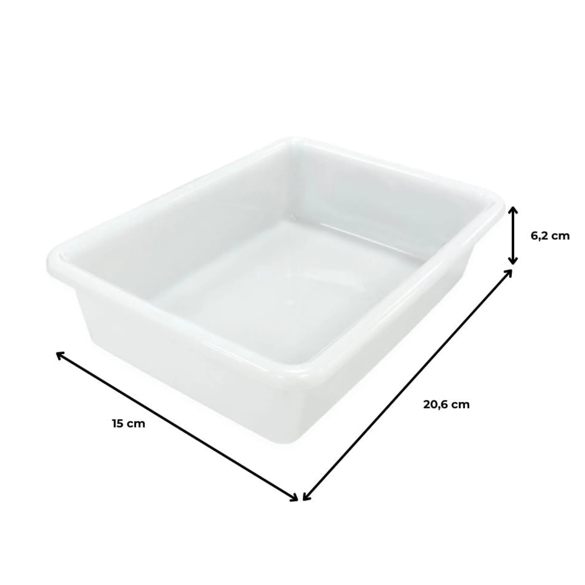 6 Bandejas Uso Alimentario: 1,2l Sin Bpa's (20,6 X 15 X 6,2cm) - Pescaderías, Cocinas, Restaurantes, Comedores, Catering