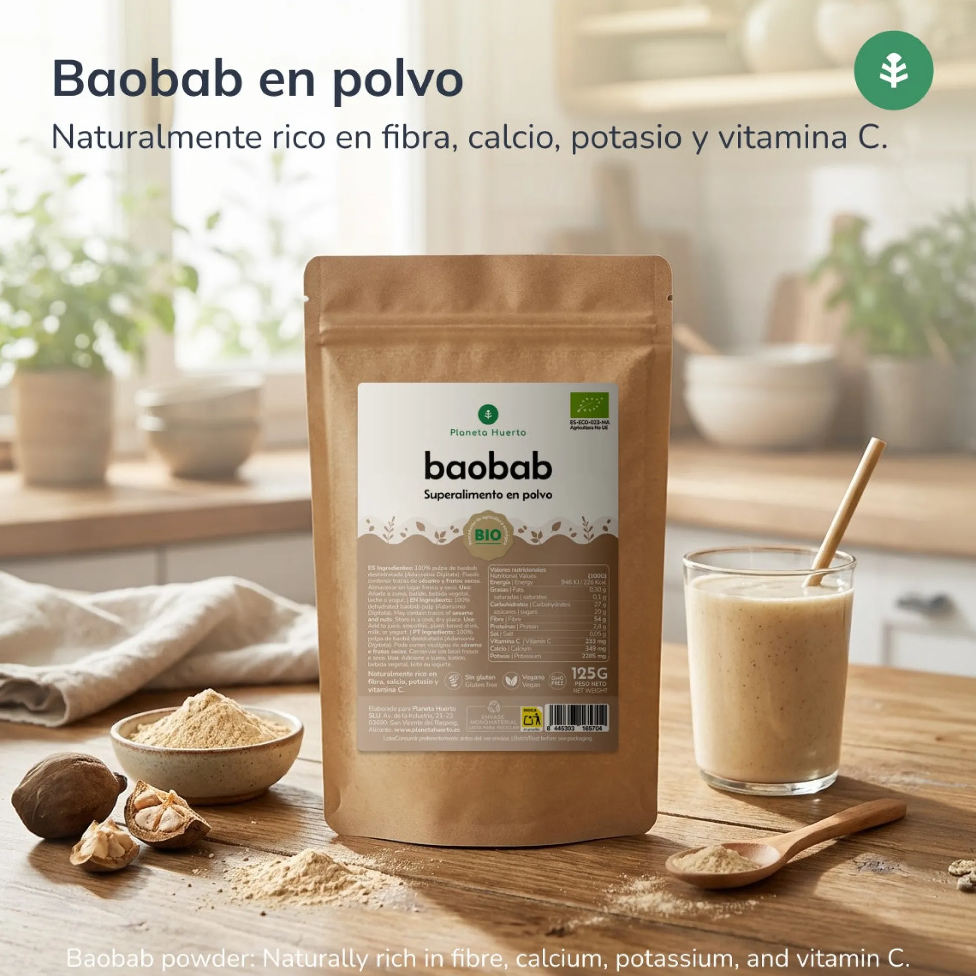 Baobab en polvo Eco Planeta Huerto 125 gr