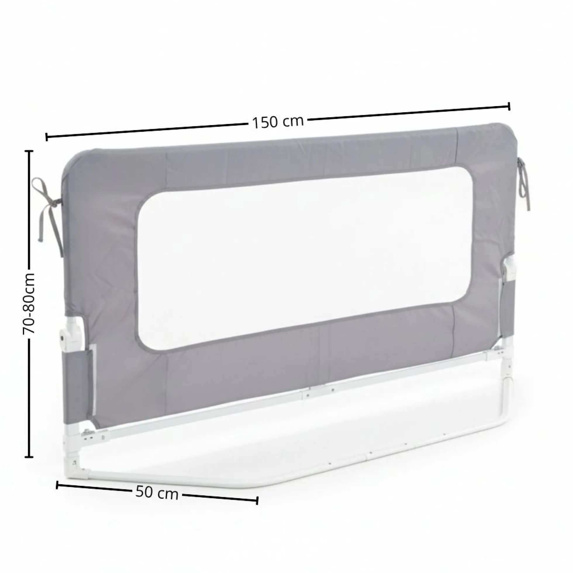 Barandilla De Cama Infantil 150 Cm – Altura Ajustable, Sistema Abatible, Malla Transpirable, Seguridad Anticaídas Bathby