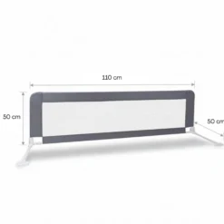 Barandilla De Cama Infantil 110 Cm – Altura Ajustable, Sistema Abatible, Malla Transpirable, Seguridad Anticaídas Bathby