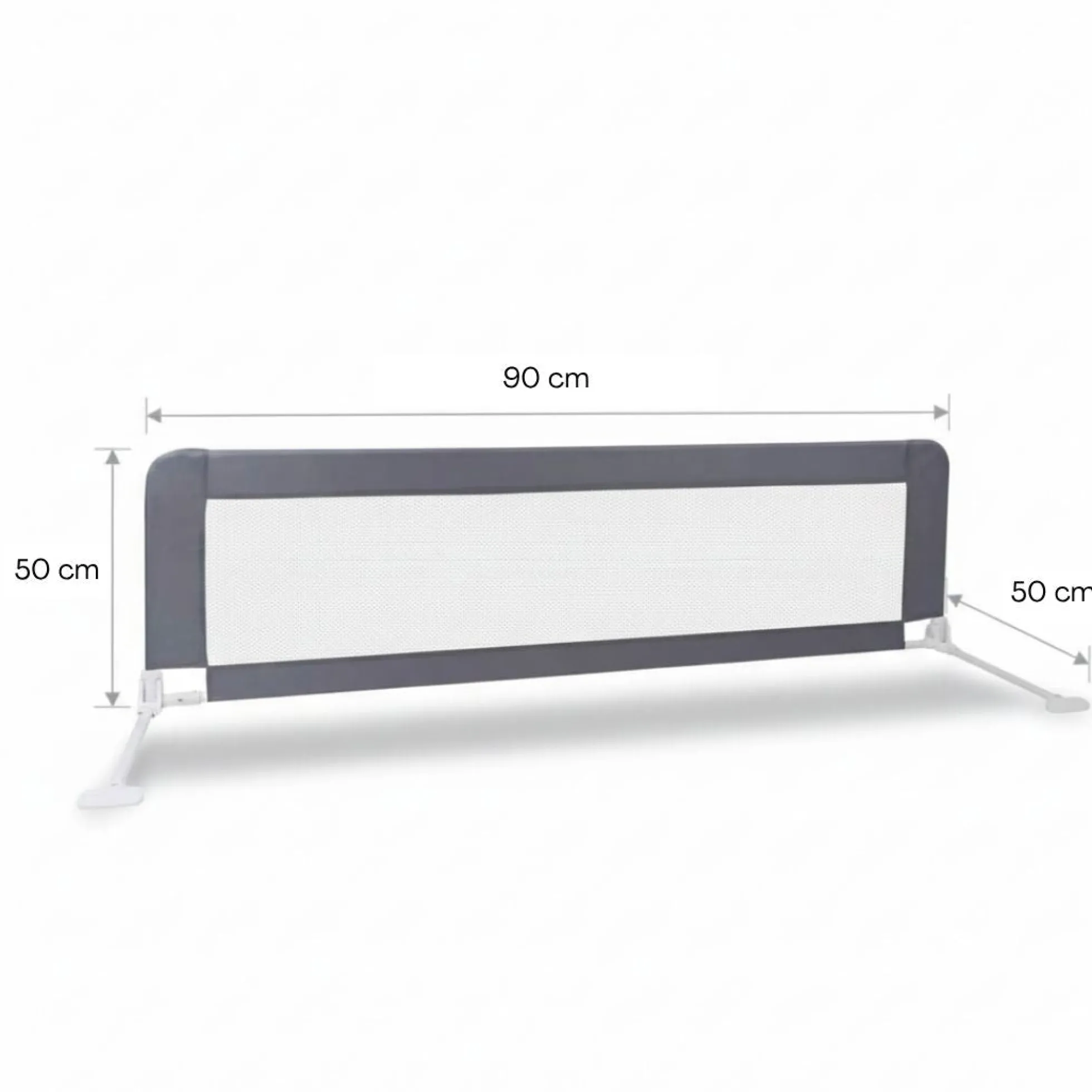 Barandilla De Cama Infantil 90 Cm – Altura Ajustable, Sistema Abatible, Malla Transpirable, Seguridad Anticaídas Bathby