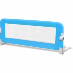 Barandilla De Seguridad Cama De Niño 2 Uds Azul 102x42 Cm