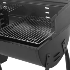 Barbacoa Carbón Rectangular Acero Negro 107 X 58 X 94 Cm Ldk Garden