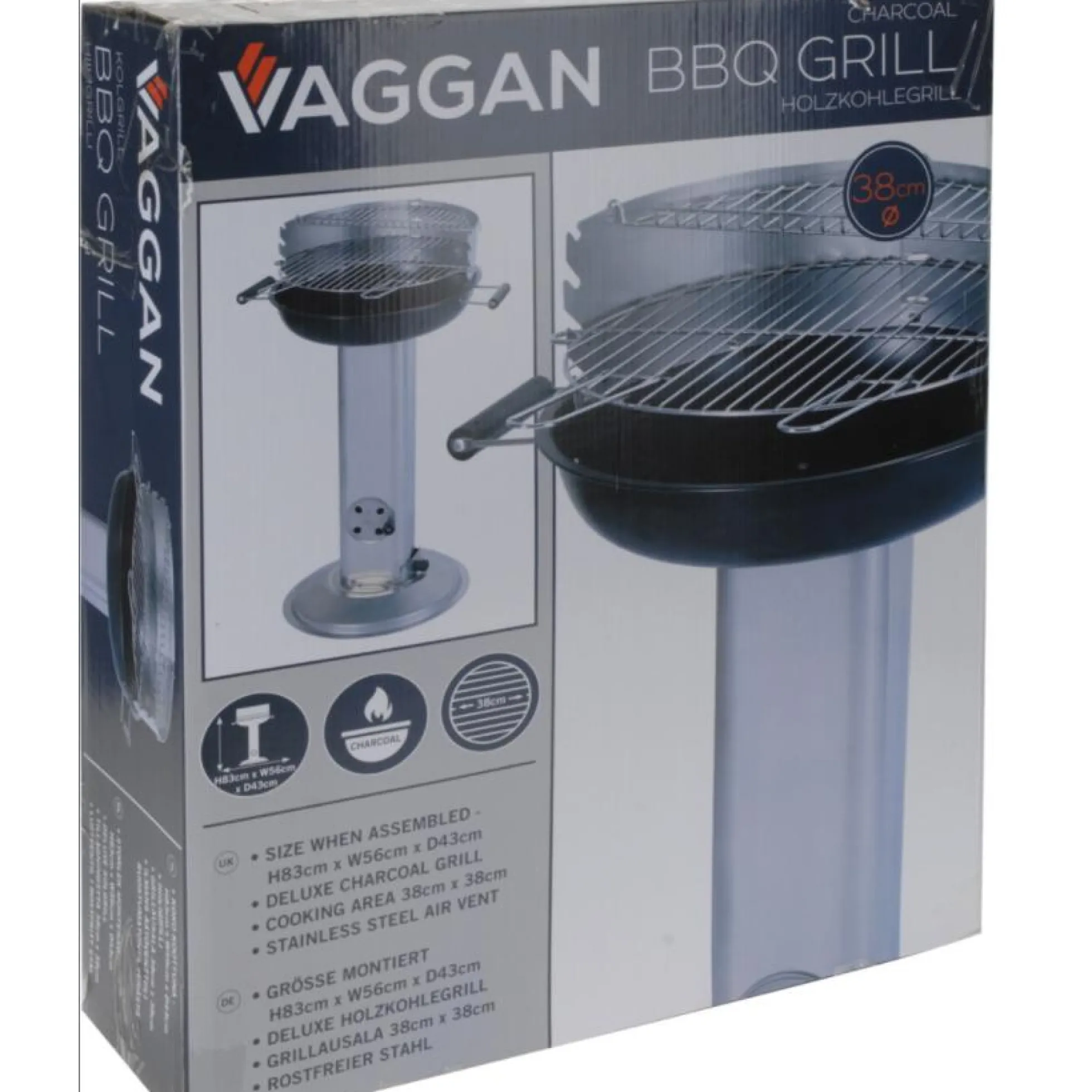 Barbacoa carbón Vaggan con pie Ø 38 cm