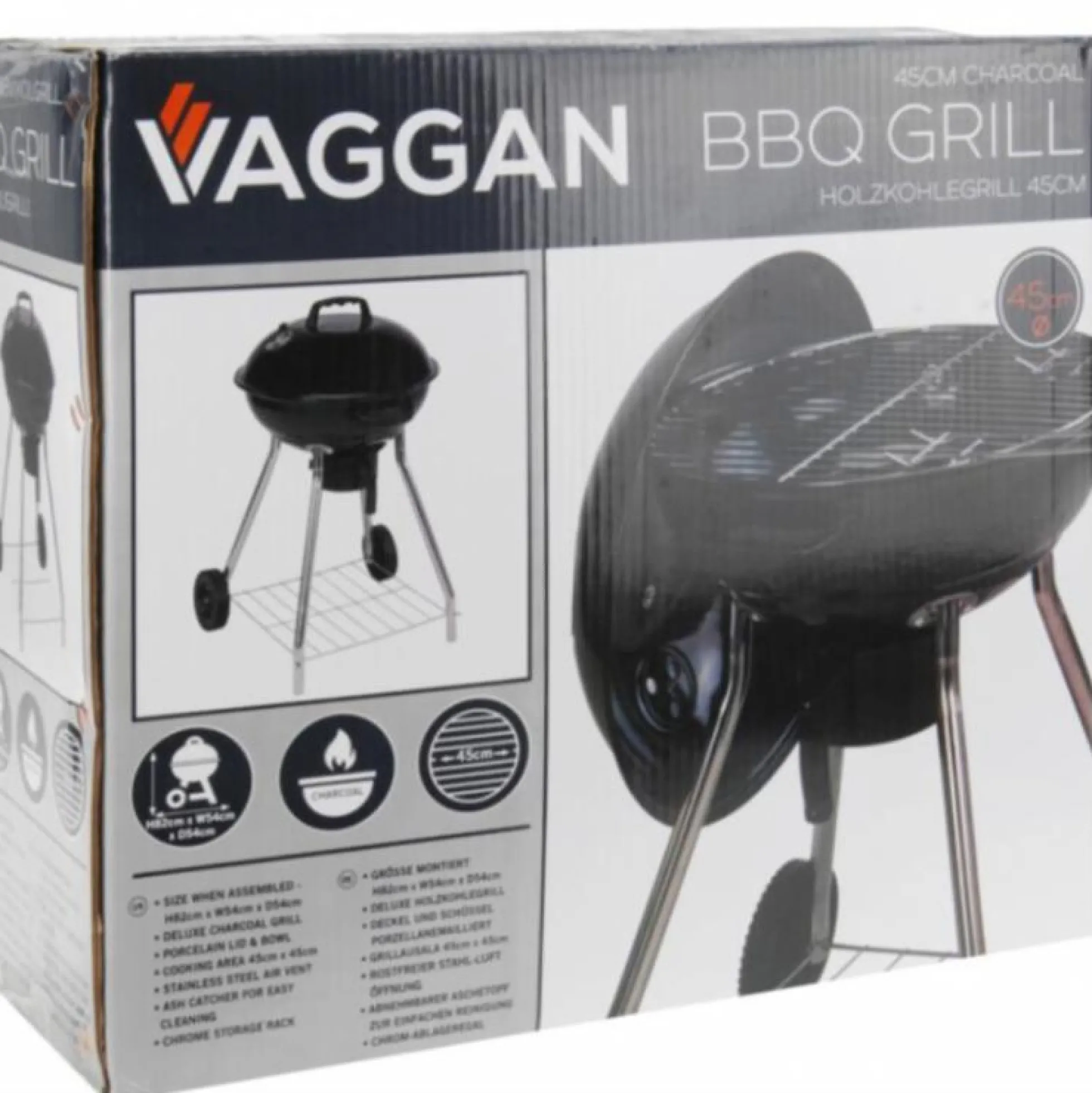 Barbacoa Con Ruedas Negra 47Cm