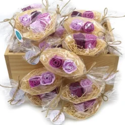 5 Barcas Con Flores Para Regalo Invitados (lavanda) - Rosas De Jabón Para Baño Aromático. Detalle Original Para Eventos