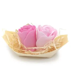25 Barcas Con Flores Para Regalo Invitados (rosa) - Rosas De Jabón Para Baño Aromático. Detalle Original Para Eventos