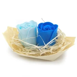 25 Barcas Con Flores Para Regalo Invitados (azul) - Rosas De Jabón Para Baño Aromático. Detalle Original Para Eventos