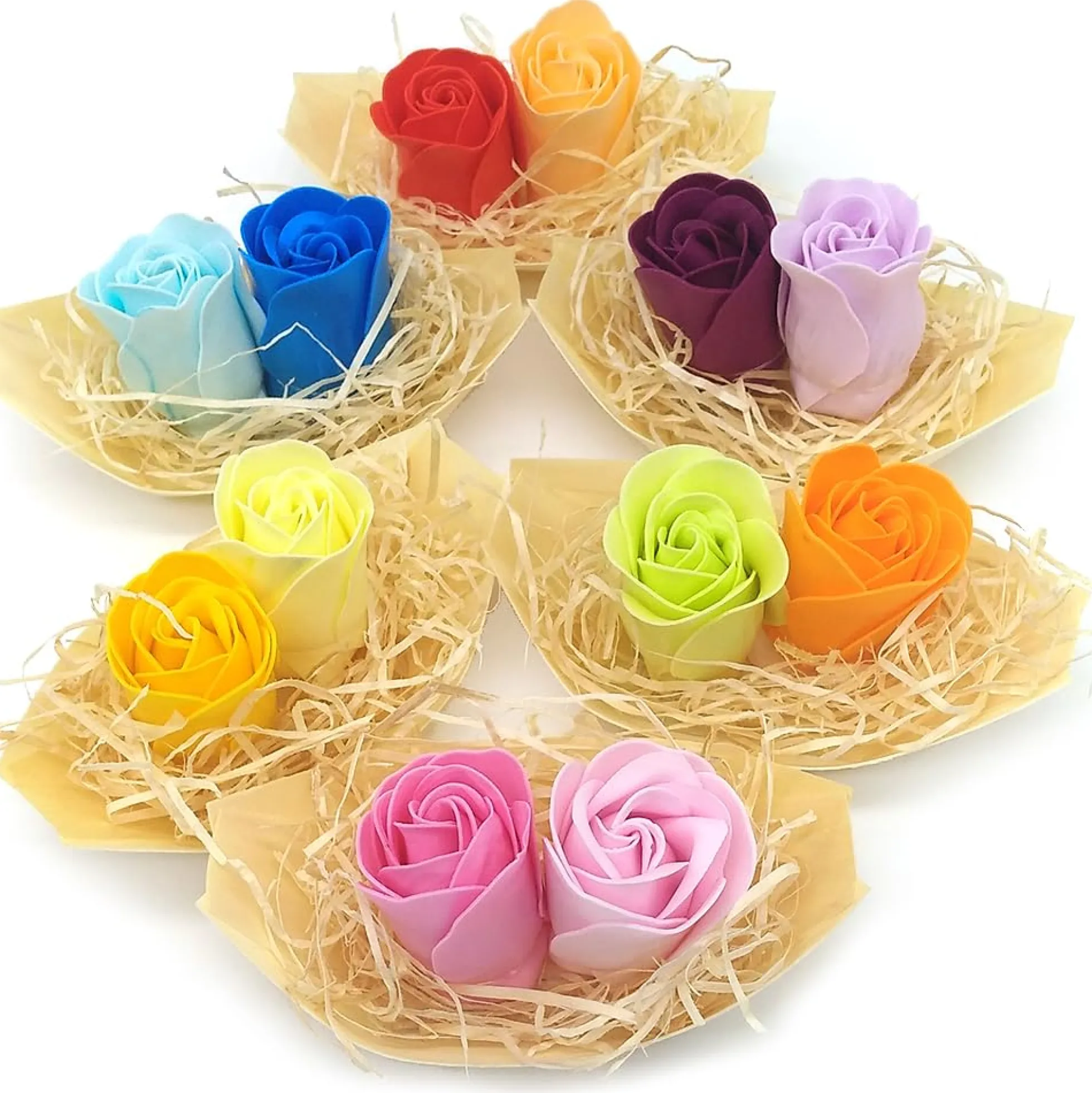 50 Barcas Con Flores Para Regalo Invitados (surtido) - Rosas De Jabón Para Baño Aromático. Detalle Original Para Eventos