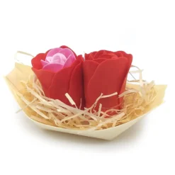 10 Barcas Con Flores Para Regalo Invitados (rojo) - Rosas De Jabón Para Baño Aromático. Detalle Original Para Eventos