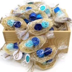 5 Barcas Con Flores Para Regalo Invitados (azul) - Rosas De Jabón Para Baño Aromático. Detalle Original Para Eventos