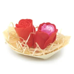 50 Barcas Con Flores Para Regalo Invitados (rojo) - Rosas De Jabón Para Baño Aromático. Detalle Original Para Eventos
