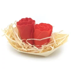 100 Barcas Con Flores Para Regalo Invitados (rojo) - Rosas De Jabón Para Baño Aromático. Detalle Original Para Eventos