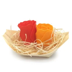 10 Barcas Con Flores Para Regalo Invitados (naranja) - Rosas De Jabón Para Baño Aromático. Detalle Original Para Eventos