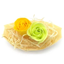 10 Barcas Con Flores Para Regalo Invitados (amarillo). Rosas De Jabón Para Baño Aromático. Detalle Original Para Eventos