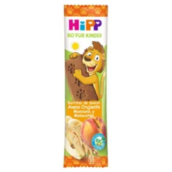 Barrita Infantil de Muesli con Avena crujiente, Manzana y Melocotón Hipp 3 uds de 20 g