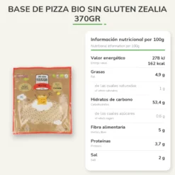 Base de Pizza BIO Sin Gluten Zealia 370gr