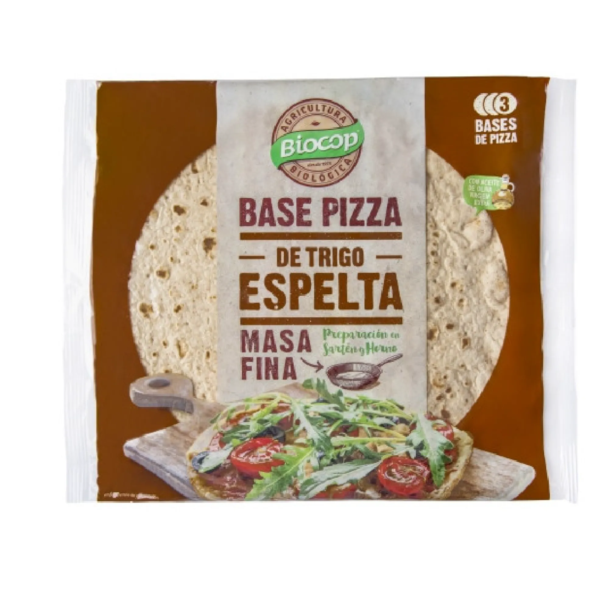 Base de Pizza de Espelta Masa Fina Biocop (3 bases) 390 g
