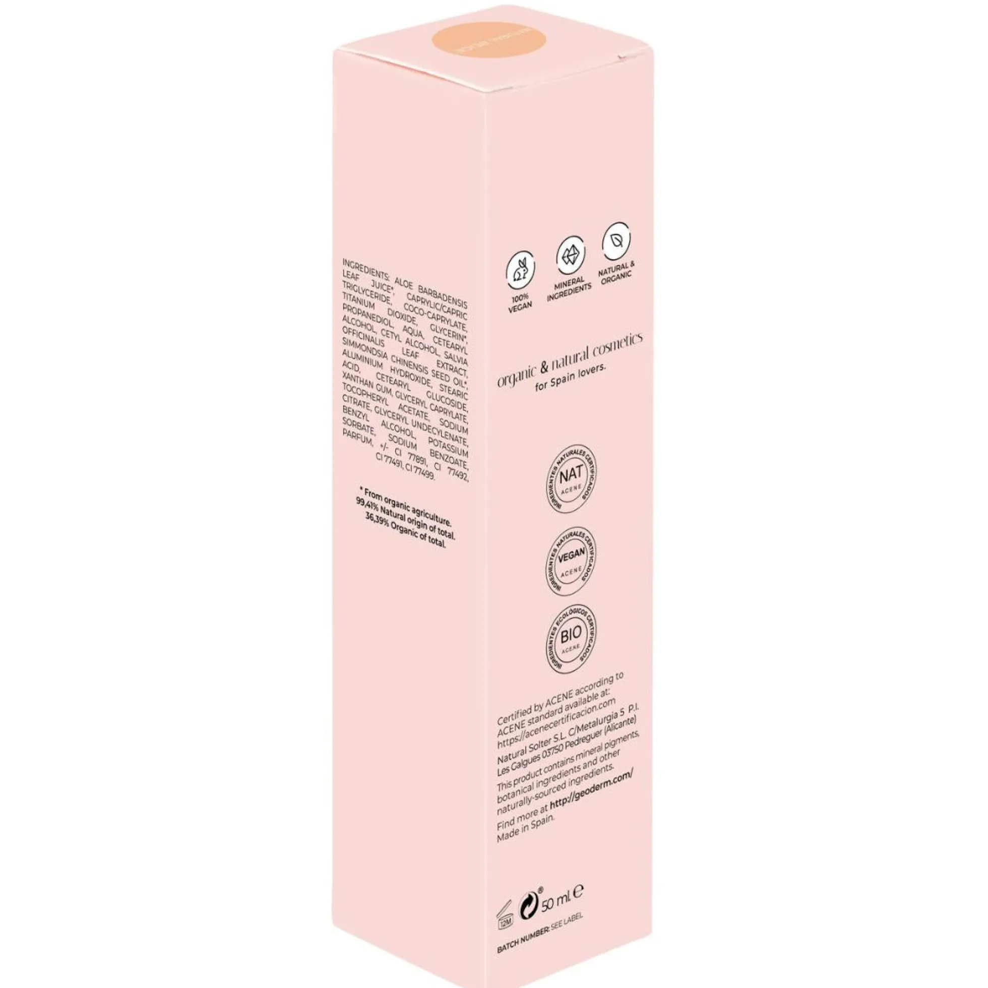 Base Líquida Beige Neutro (BIO y Vegano) Geoderm 50 ml