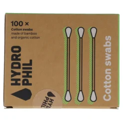 Bastoncillos para oido de Bambú y Algodón Ecológico Hydrophil, 100 ud