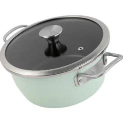 Batería Cocina Inducción 6 Piezas, Antiadherente Libre Pfoa Exterior Verde Menta Retro Vintage Magefesa Nordic, Verde