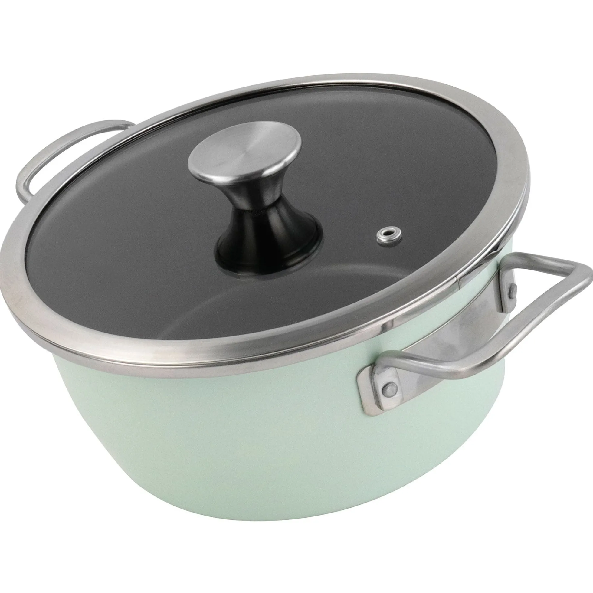 Batería Cocina Inducción 6 Piezas, Antiadherente Libre Pfoa Exterior Verde Menta Retro Vintage Magefesa Nordic, Verde