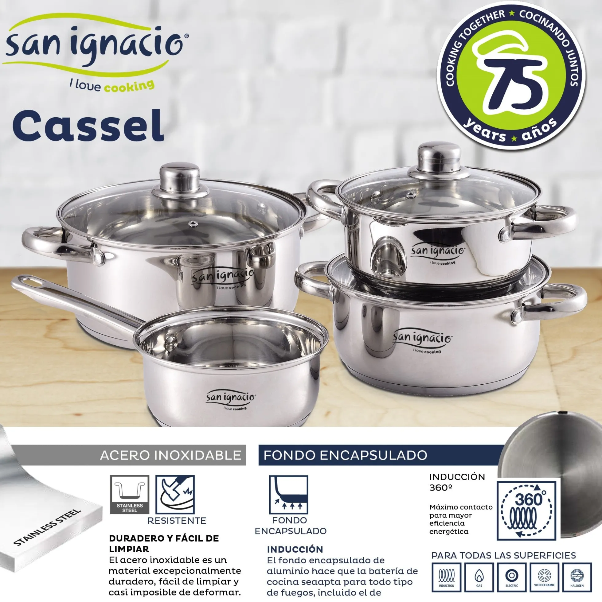 Bateria 7pc Acero Inox Ind Cassel Sg