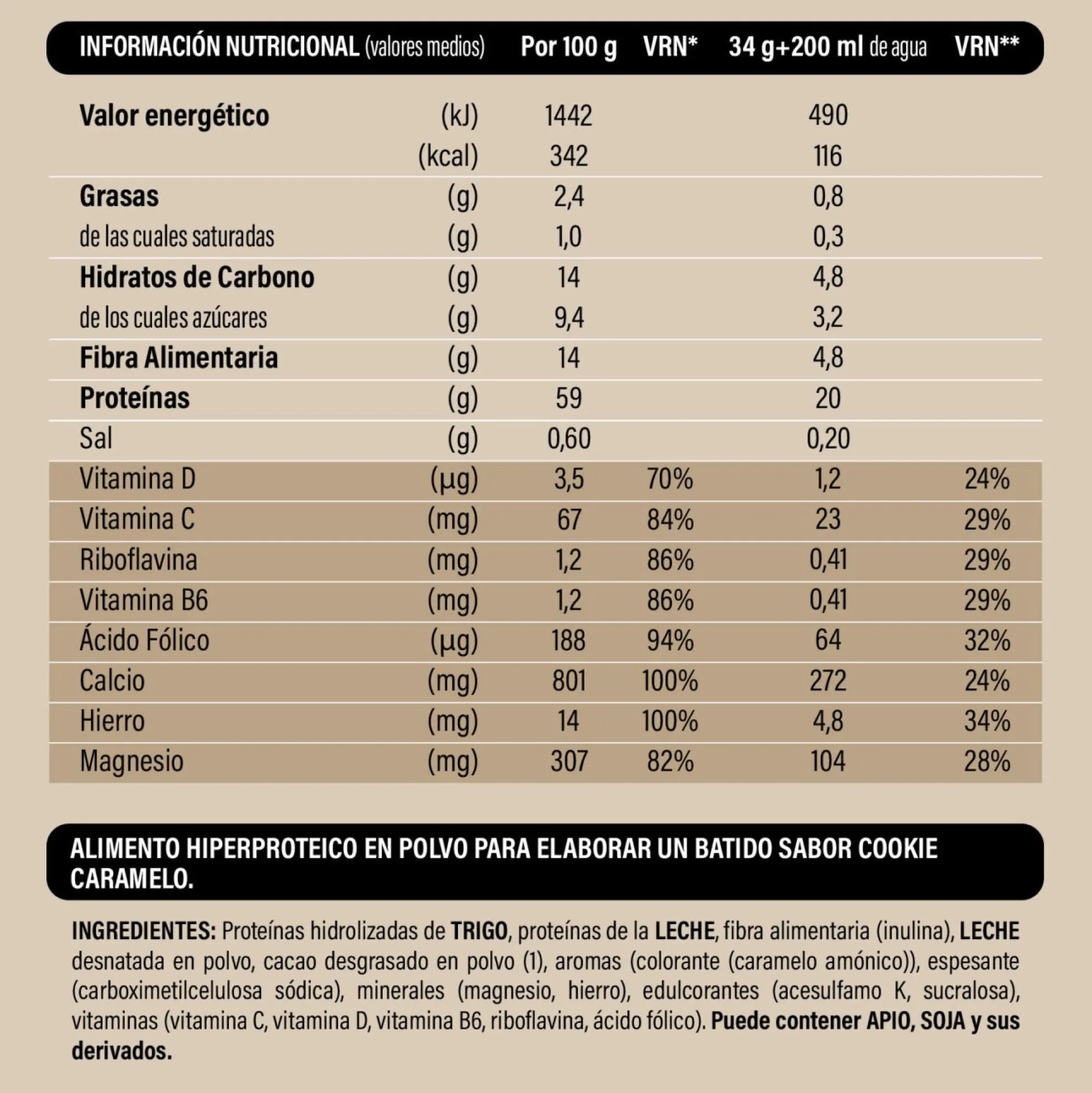 Batido Proteína Cookie BICENTURY 340g