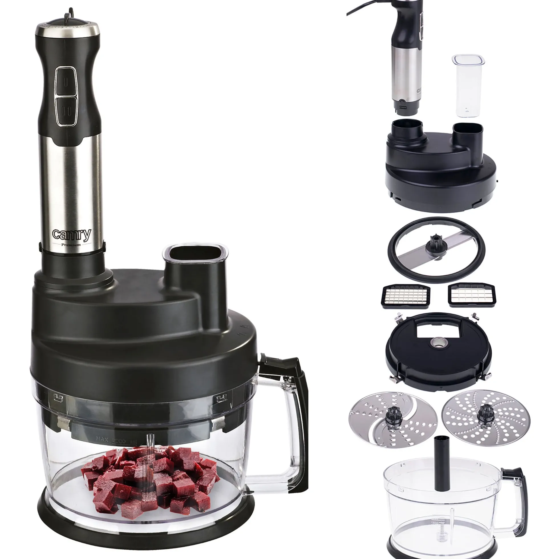 Batidora De Mano Procesador De Alimentos Cocina, Batidora, Picadora, Regulador Velocidad, Turbo Camry Cr4623 1600w