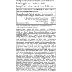 B7 Biotina 500μg - 120 Cápsulas Vegetales - Mejora La Salud De La Piel - Masmusculo
