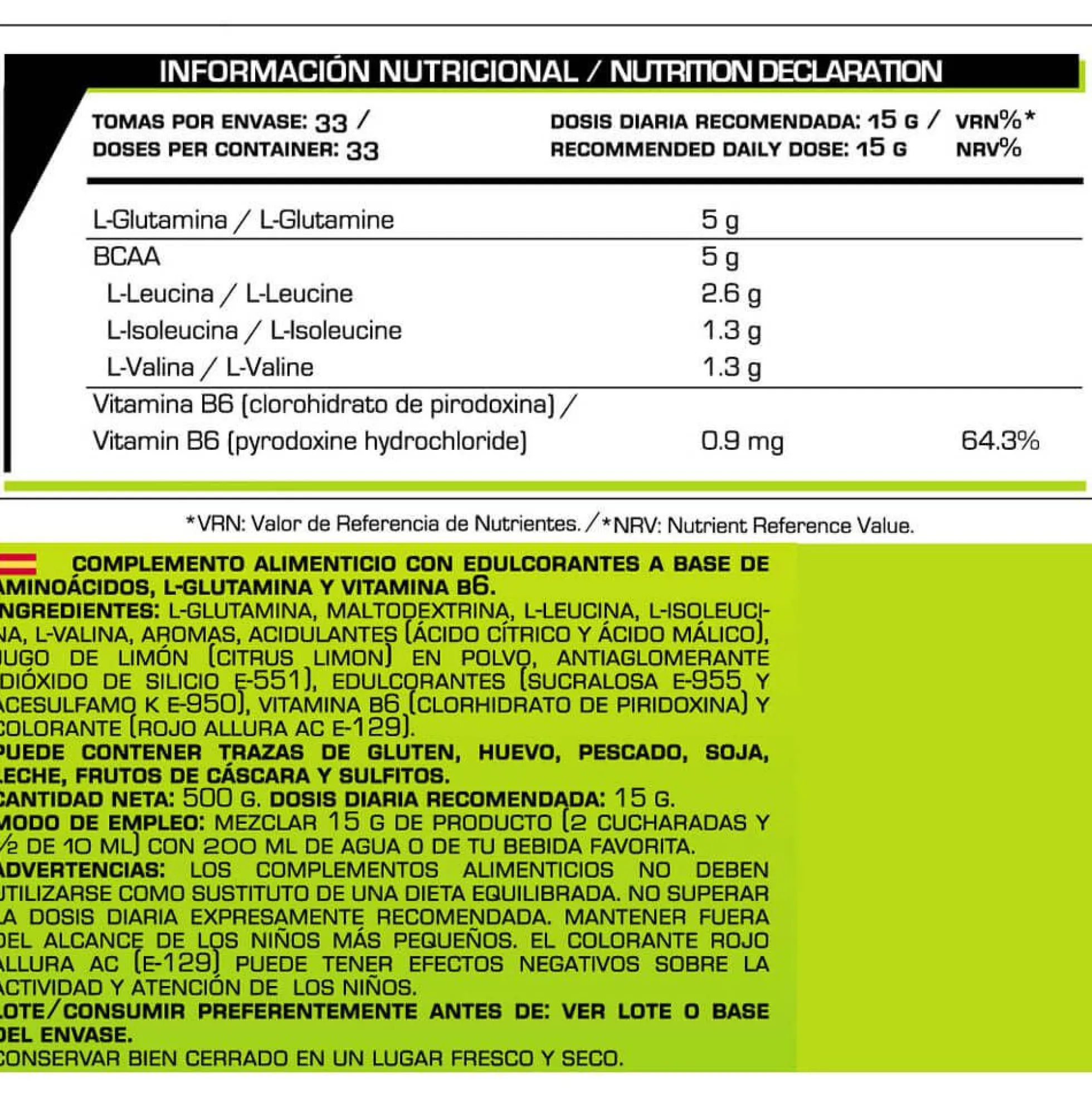 Bcaa + Glutamina - 500g - Limonada Rosa - Bcaa + Glutamina - Iron Addict Labs