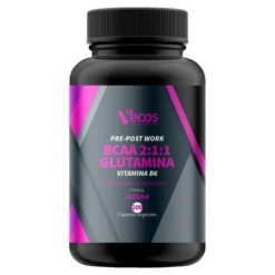 Bcaa 2:1:1 Vecos 200 Cápsulas | Recuperación Muscular Y Energía | Con Glutamina Y Vitamina B6