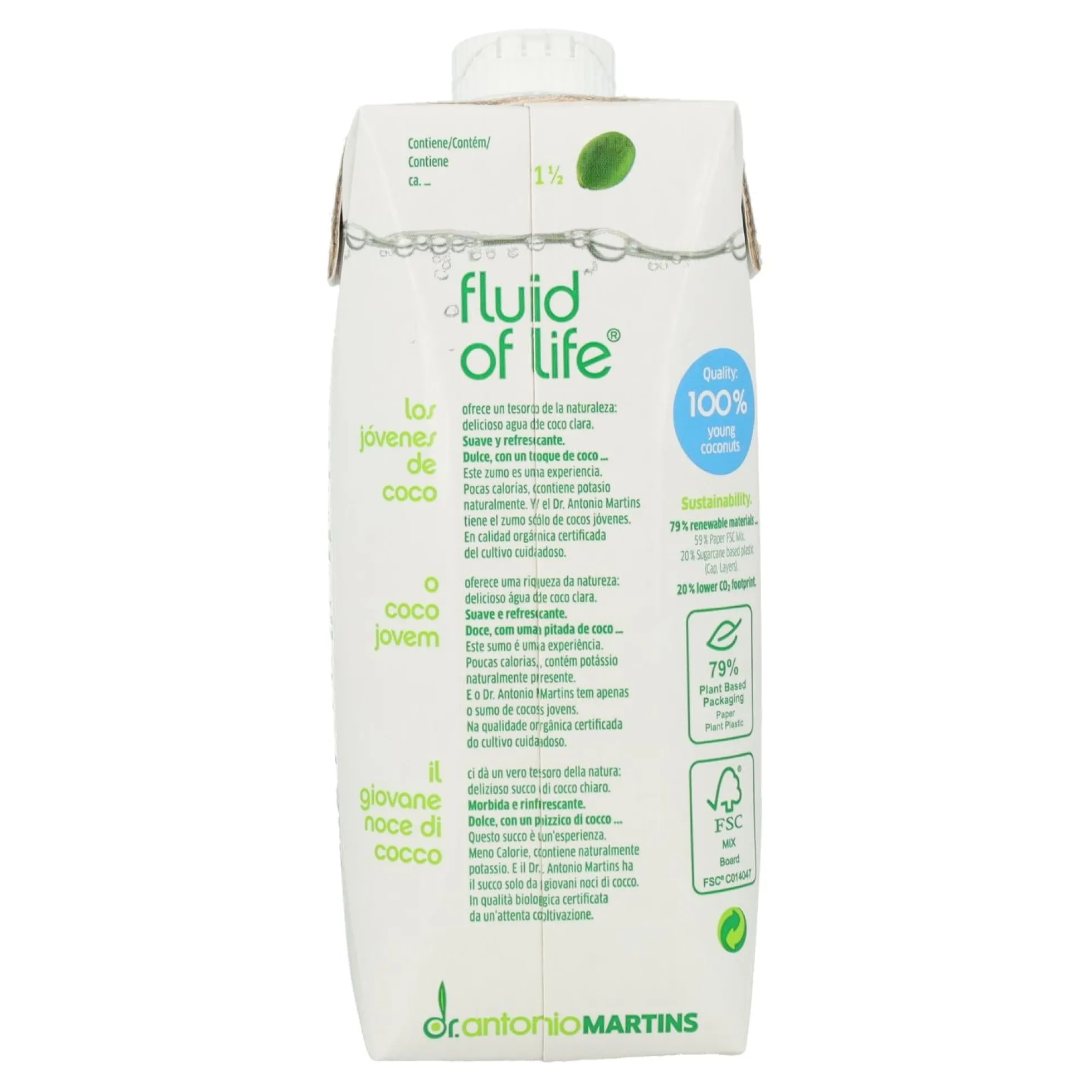 Bebida Agua de Coco Natural Dr. Martins 500 ml