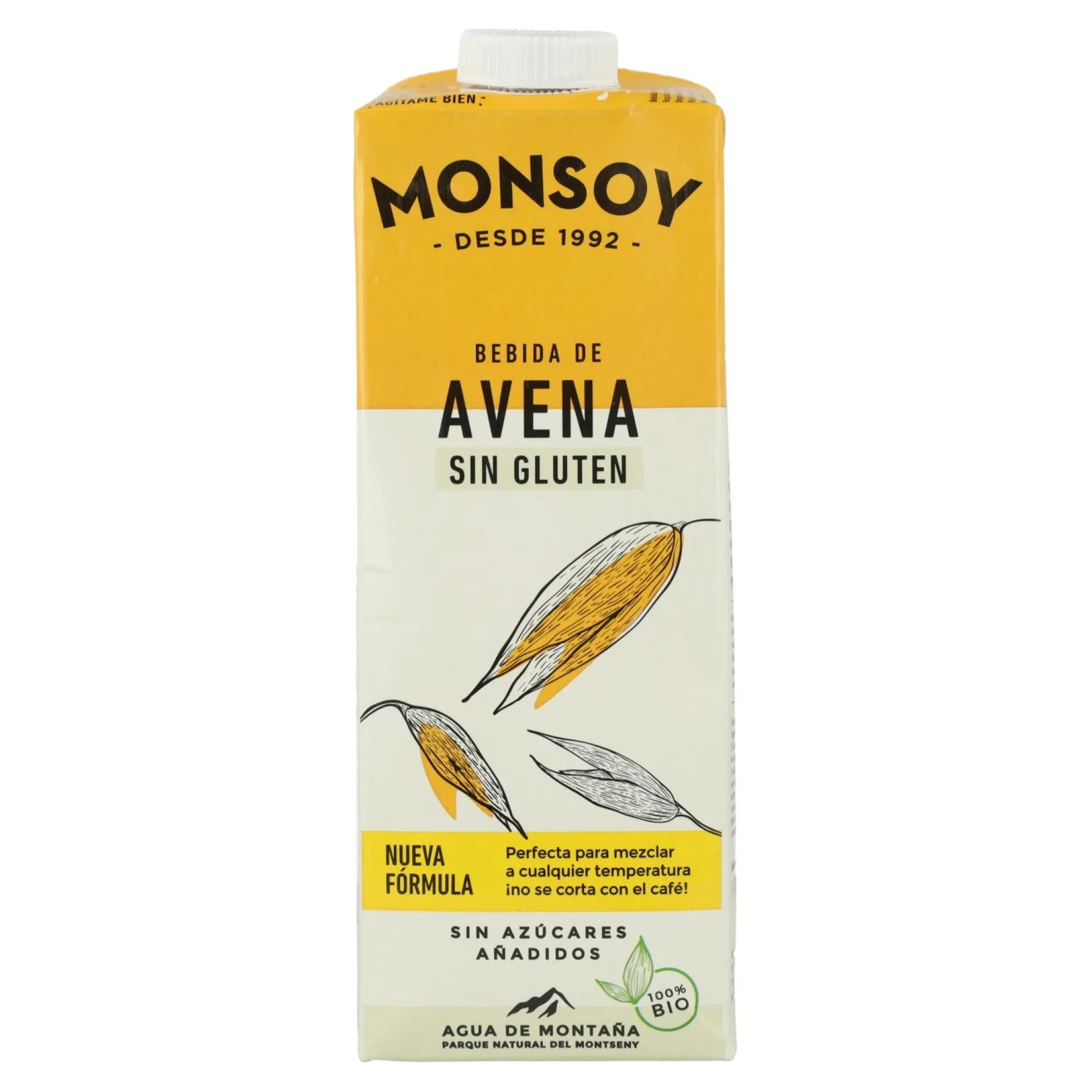 Bebida BIO de avena sin gluten Monsoy 1 L