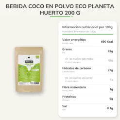 Bebida coco en polvo ECO Planeta Huerto 200 g