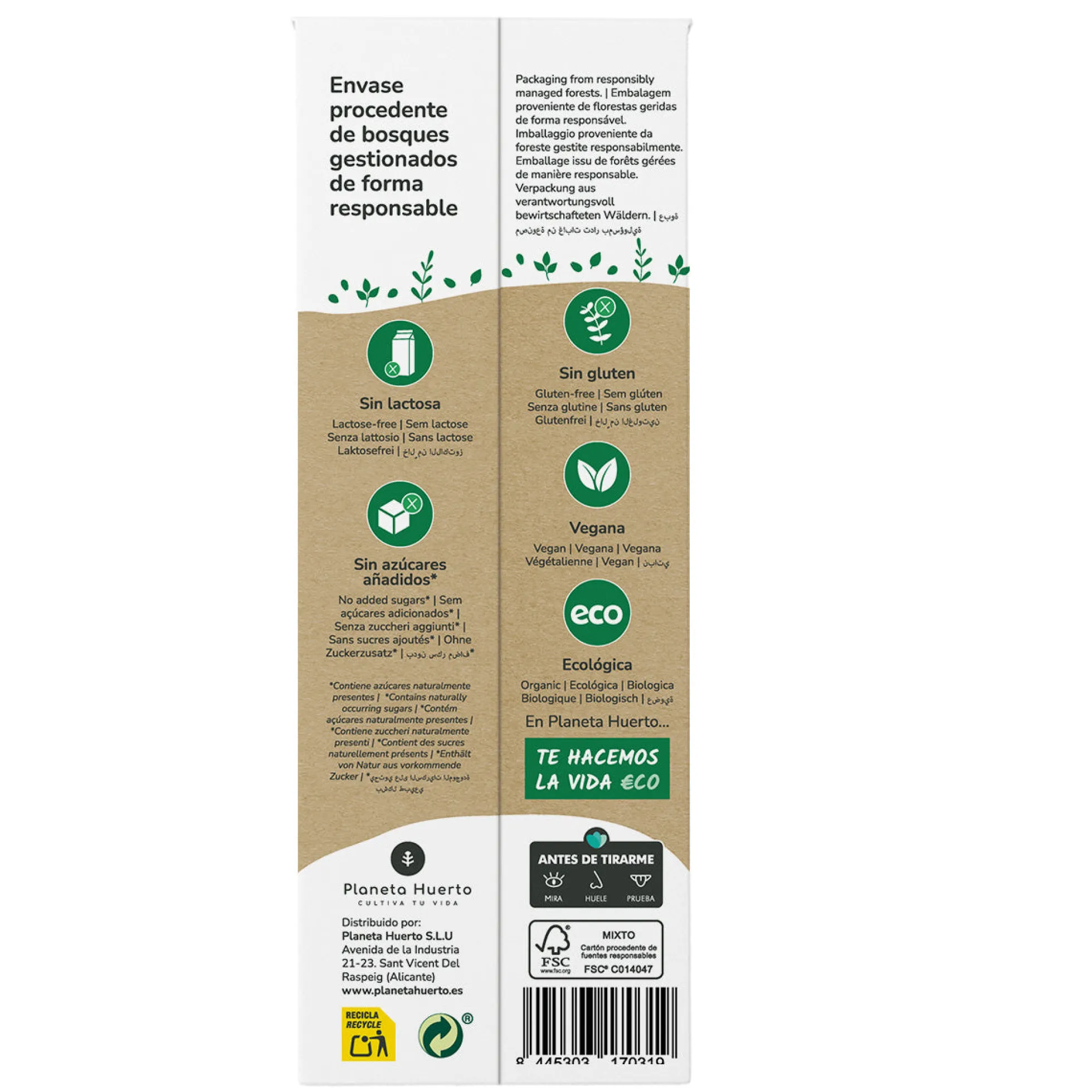 Bebida de Almendra Eco Planeta Huerto 1L