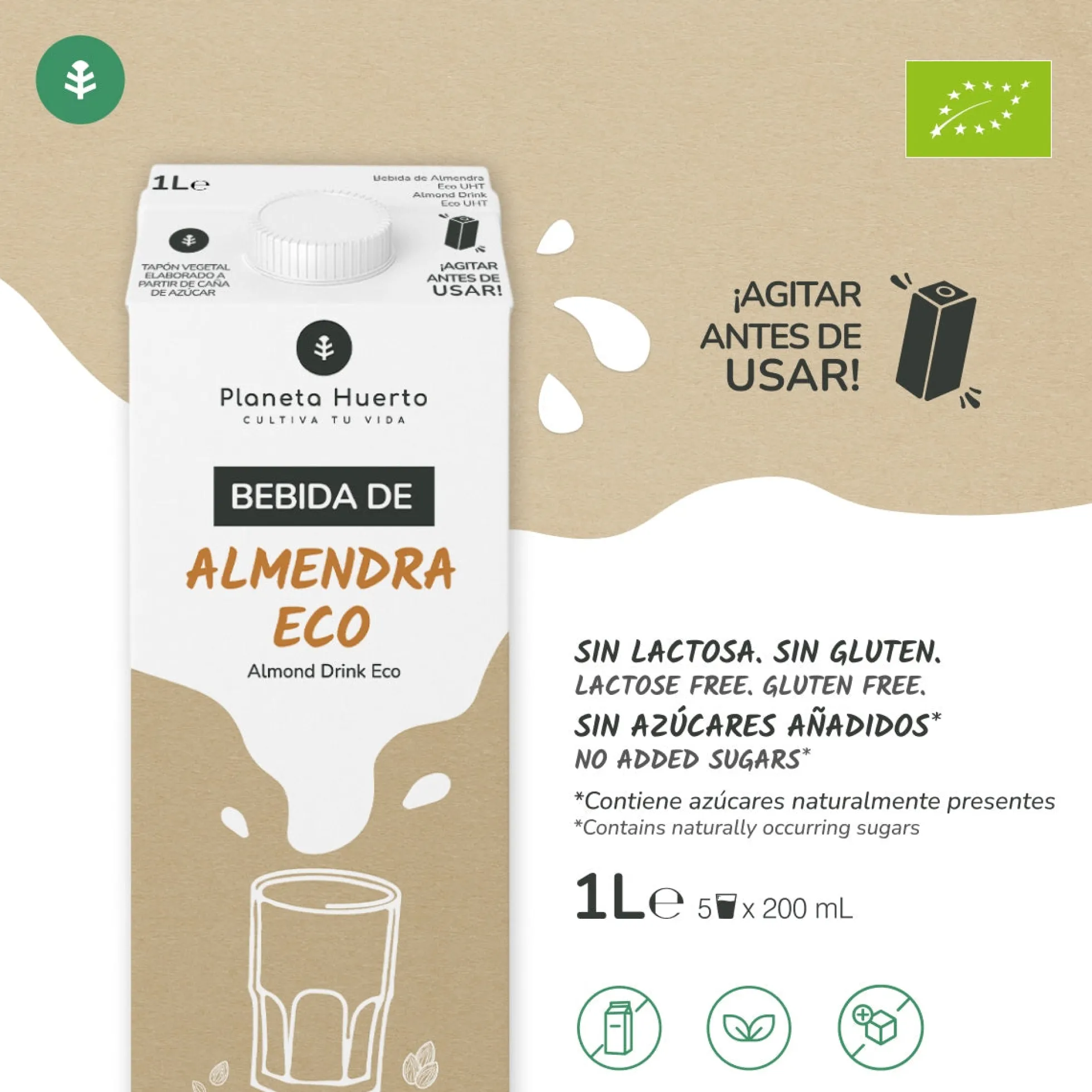 Bebida de Almendra Eco Planeta Huerto 1L