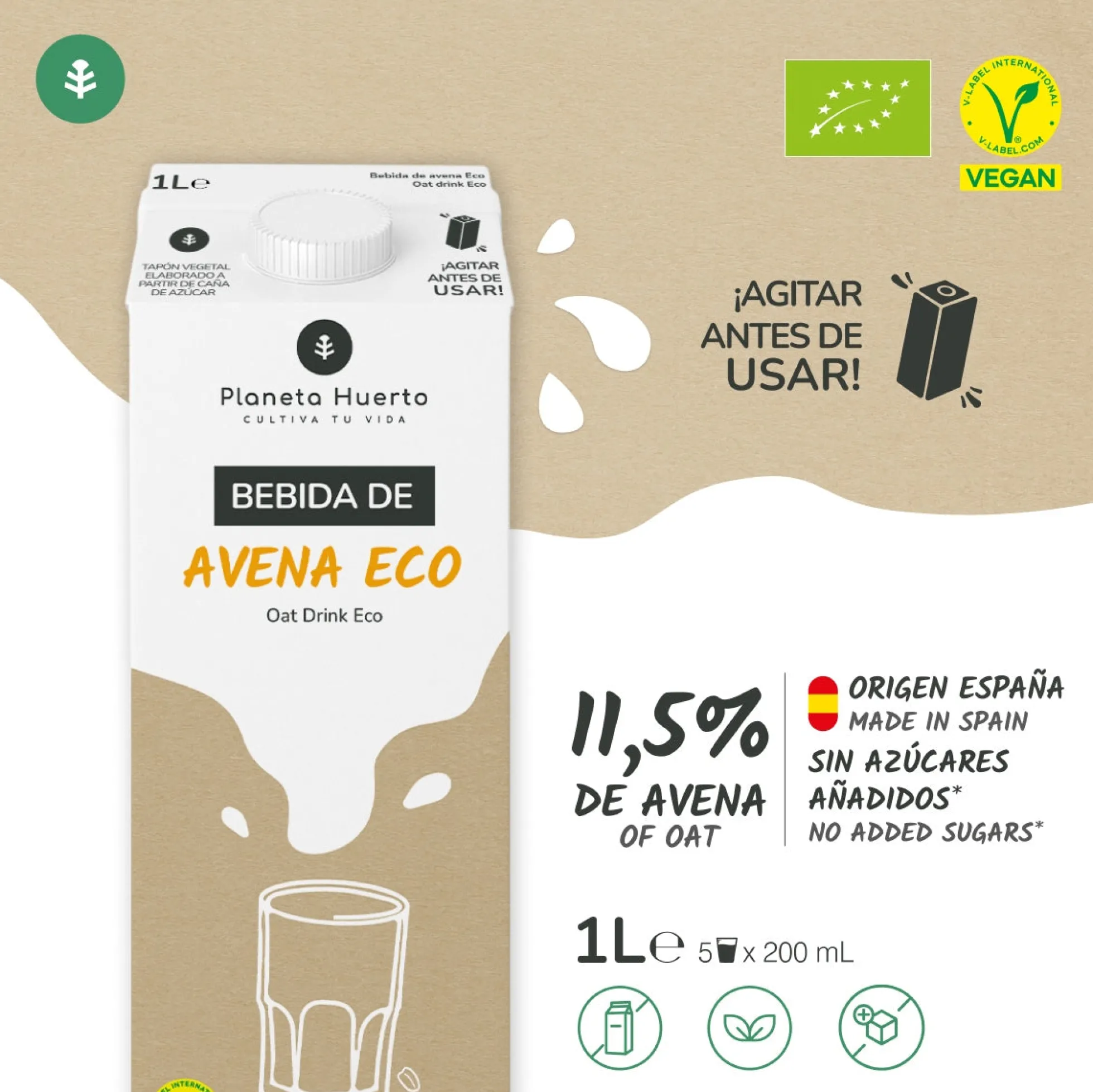Bebida de Avena ECO Planeta Huerto 1L