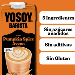Bebida de Avena Pumpkin Spice Barista YOSOY 1L