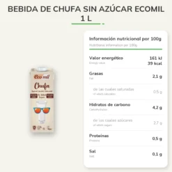 Bebida de Chufa sin azúcar Ecomil 1 L