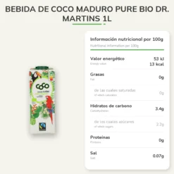 Bebida de Coco Maduro Pure Bio Dr. Martins 1L