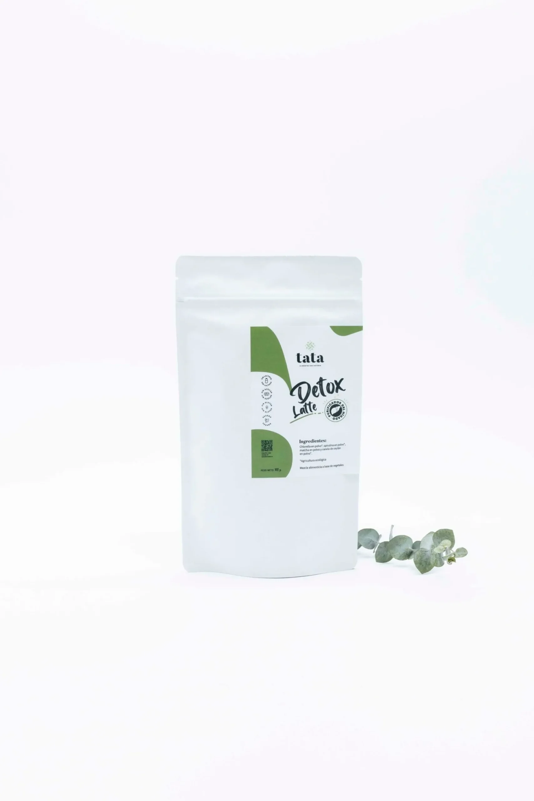 Bebida Detox Latte ecológica con chlorella, espirulina y matcha 100 g