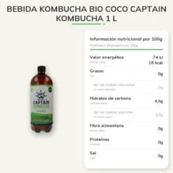 Bebida Kombucha BIO coco Captain Kombucha 1 L