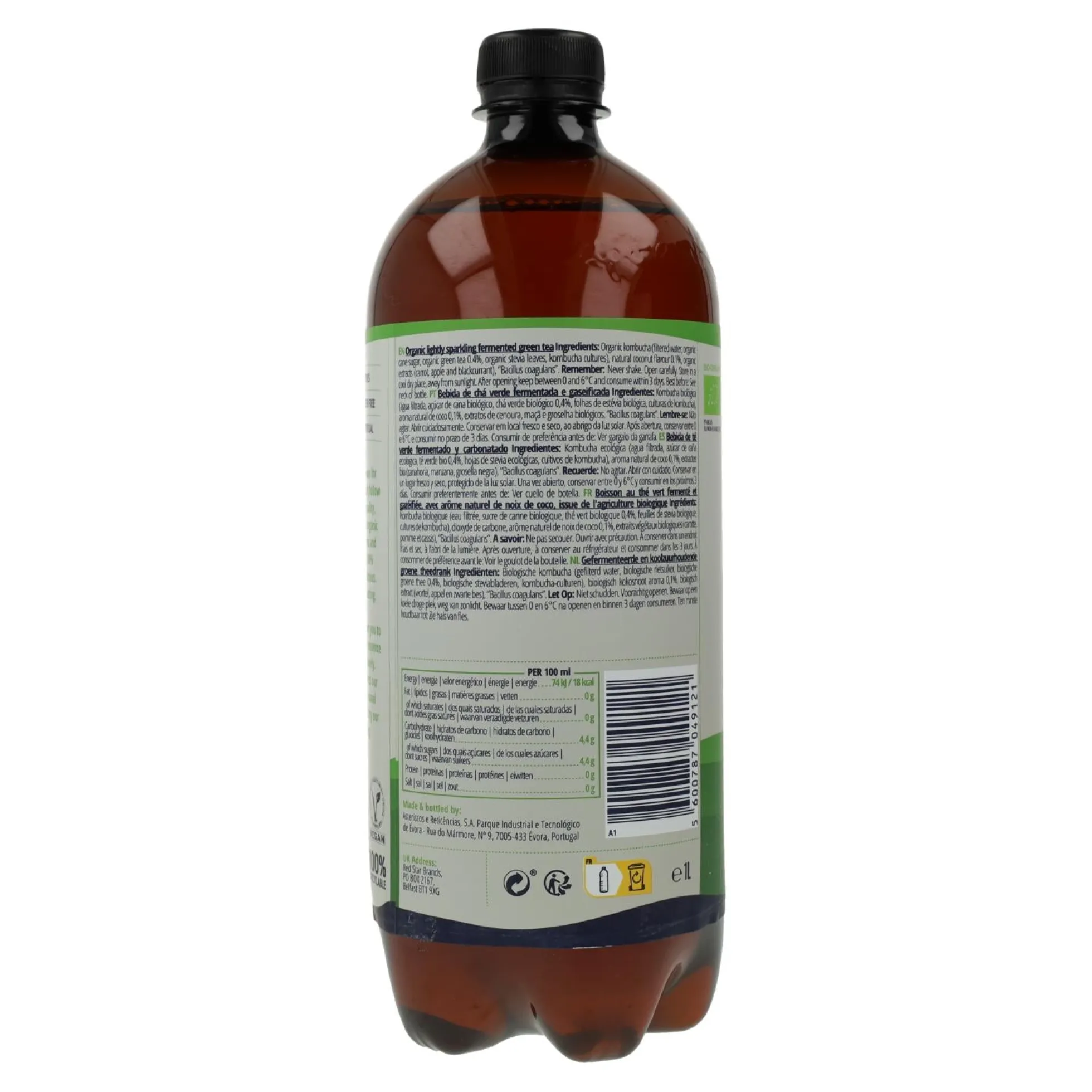 Bebida Kombucha BIO coco Captain Kombucha 1 L