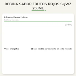 Bebida sabor frutos rojos SQWZ 250ml