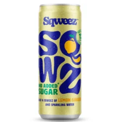 Bebida sabor jengibre limón baja en calorías SQWZ 250ml