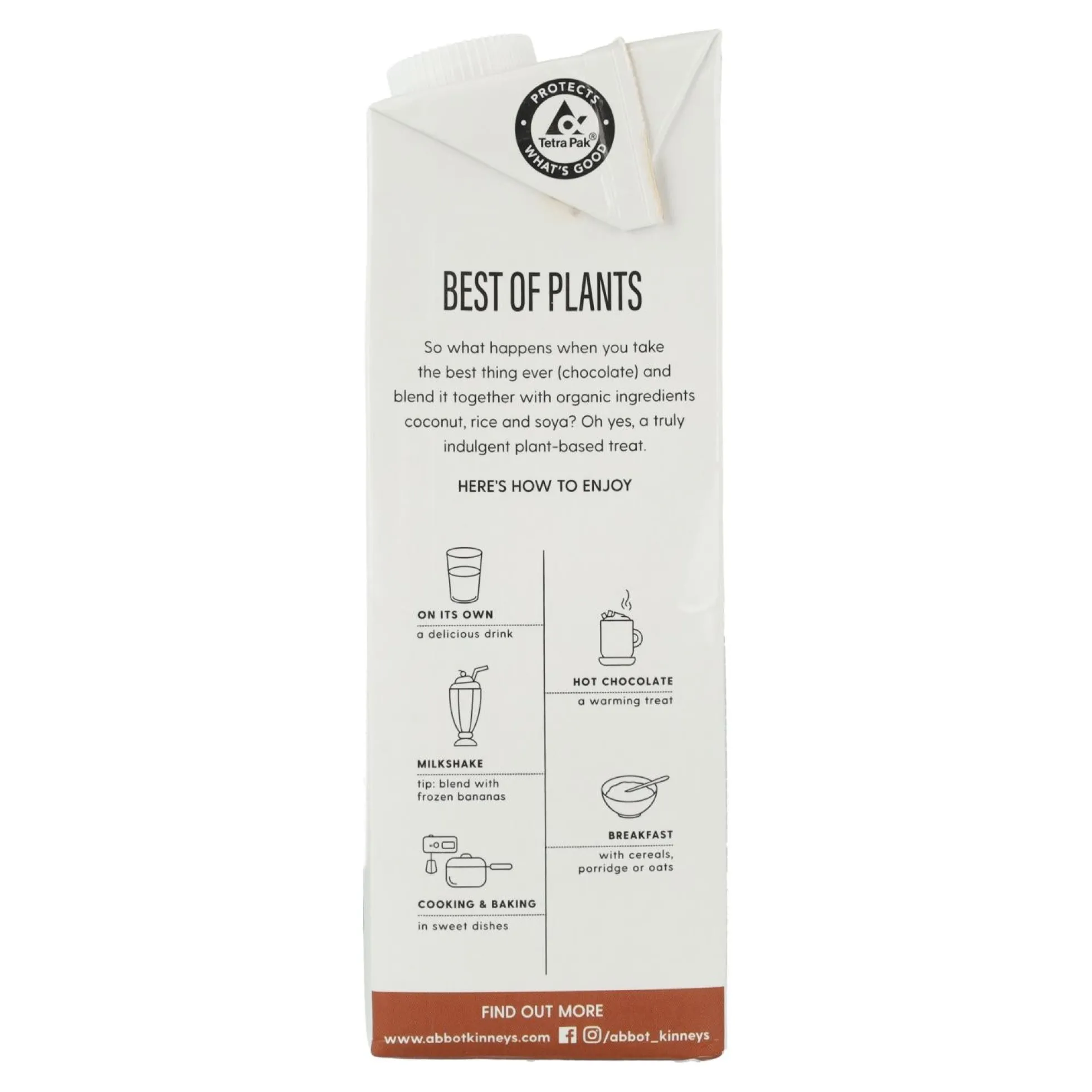 Bebida Vegetal Best Of Plants chocolate (coco, soja y arroz) Bio Abbot Kinney 1