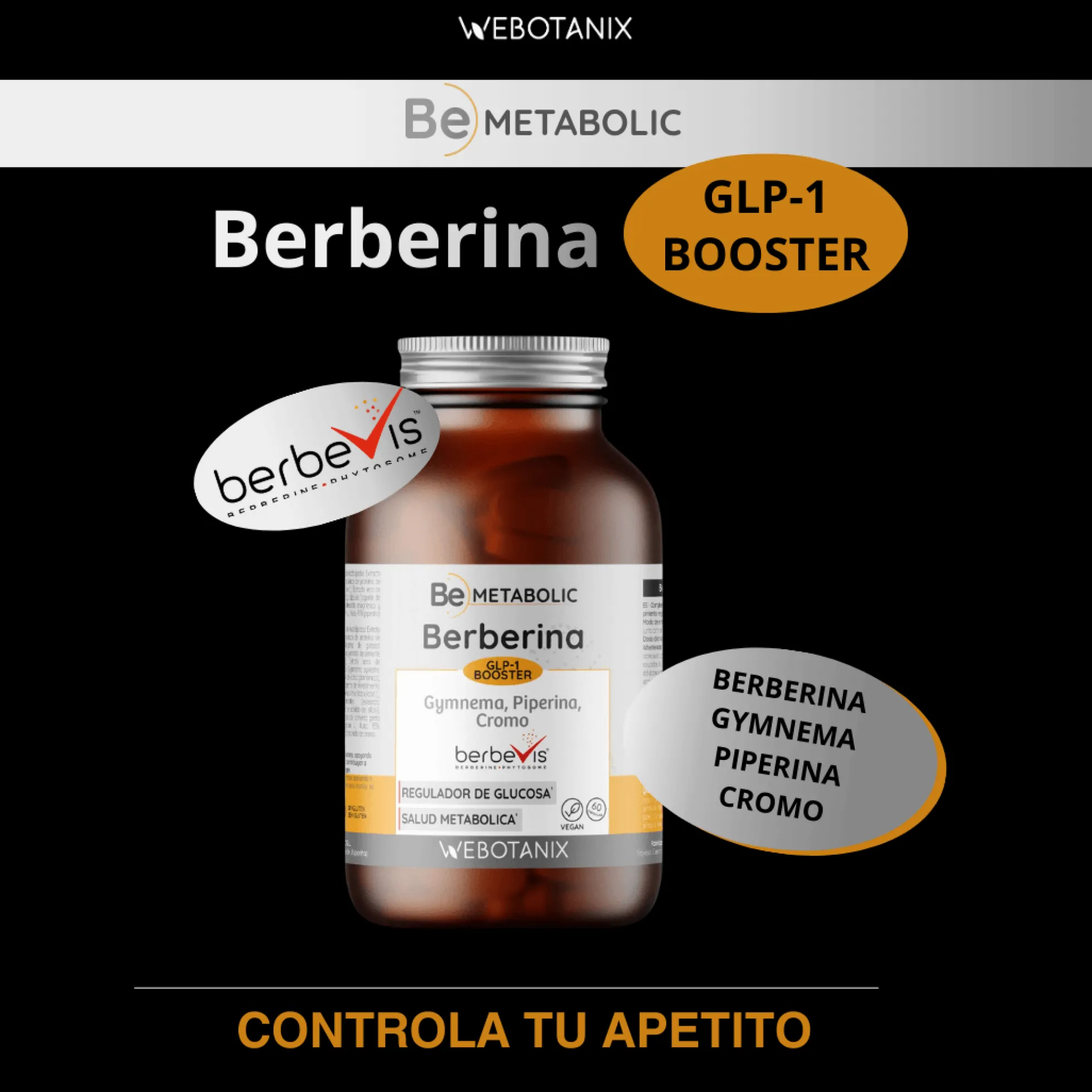 Berberina BeMetabolic WeBotanix 60 cápsulas